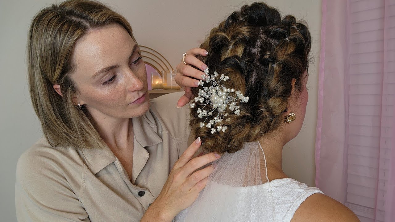 ASMR Perfectionist Elegant Bridal Hairstyle | Make Up Application With Final Touches & Perfecting