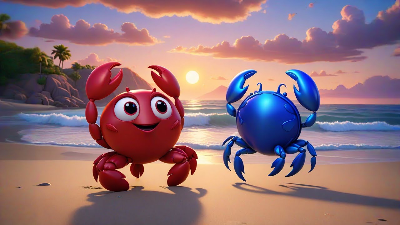 Three Colorful Crabs Tap and Click | Fun Ocean Song for Kids | Nursery Rhymes and Baby Songs