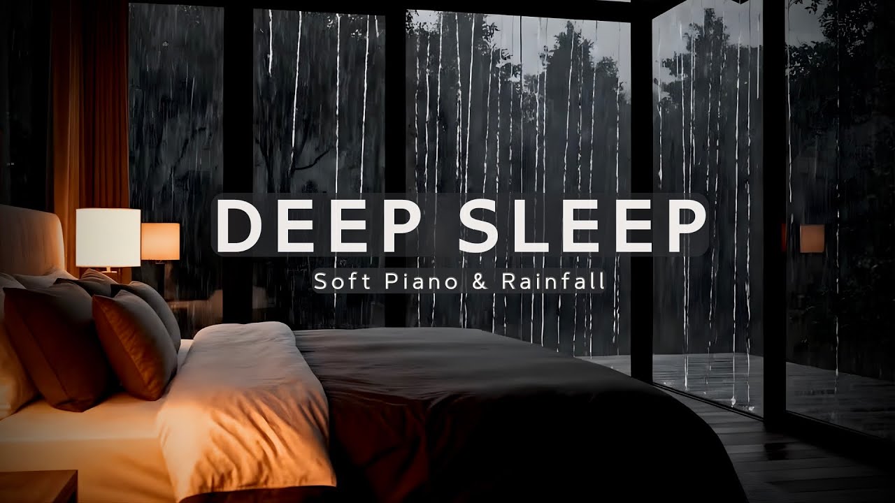Deep Sleep in 3 Minutes | 1 Hour Soft Piano & Soothing Rainfall
