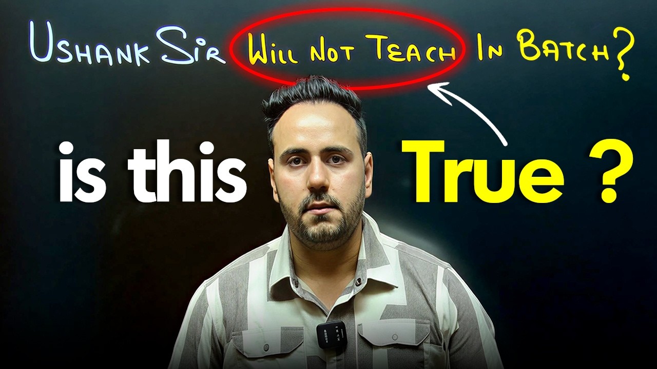 Ushank Sir Paid Batches Me Nahi Padhayenge? 😱 | Big Update for Students