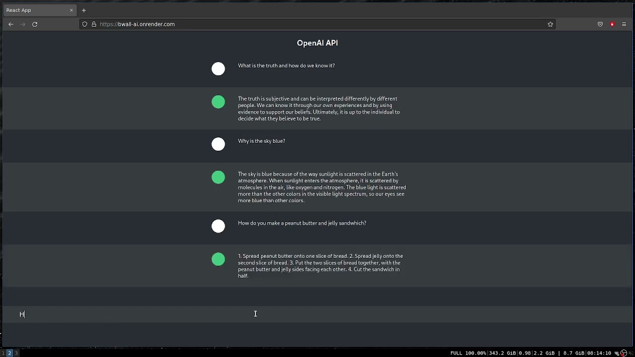 OpenAI API - Web Client with React