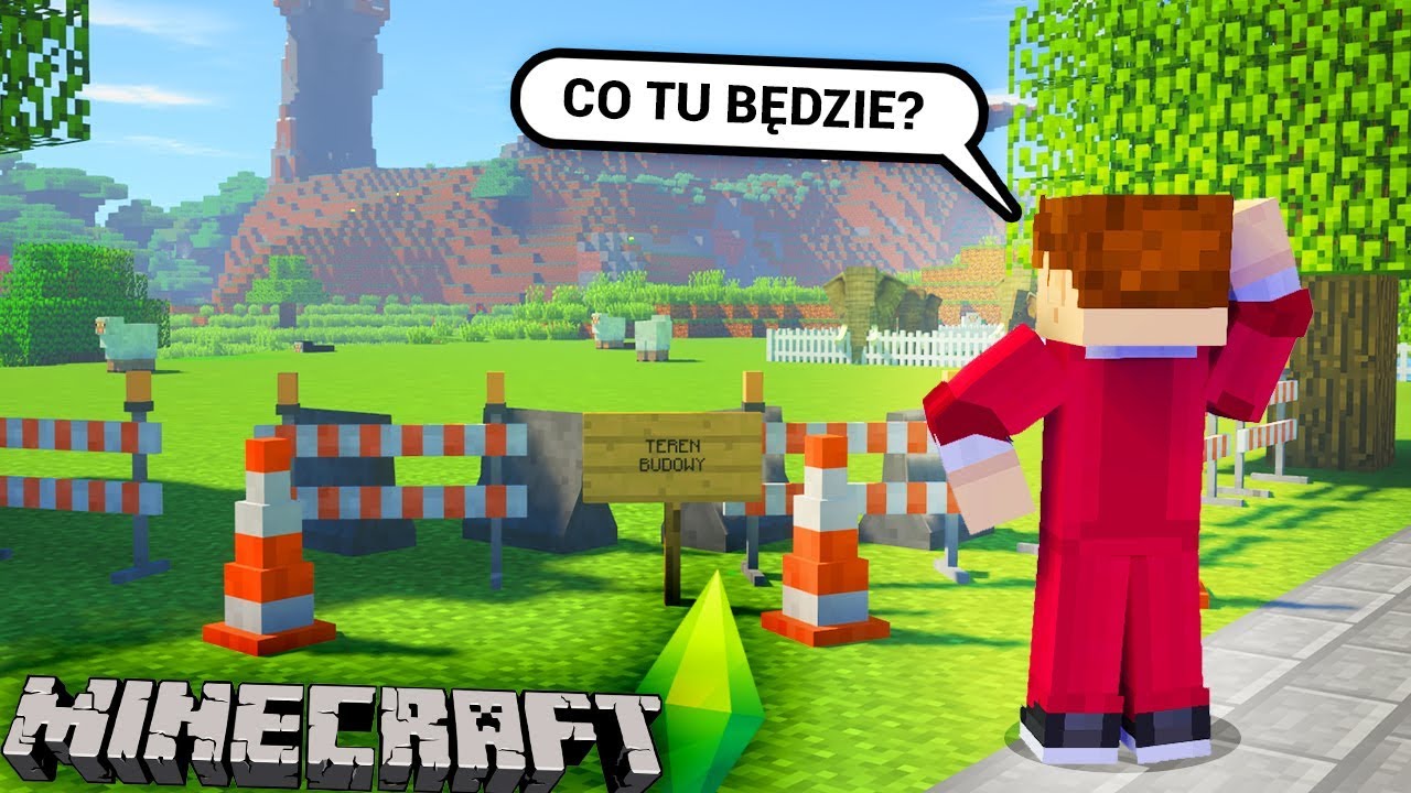 MINECRAFT SIMS #09,5 (LIVE) - Nowe budynki W MIEŚCIE!
