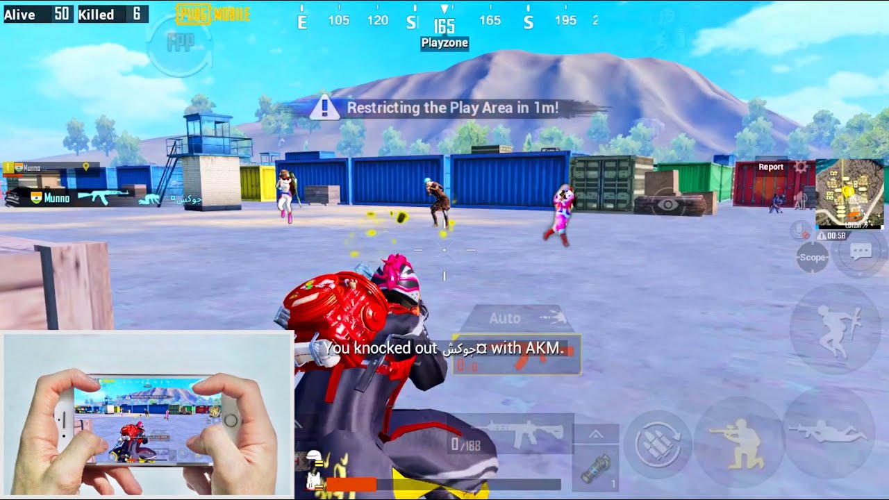 iPhone 8 Plus PUBG MUNNO | 4 Finger + Full GYRO | Handcam Gameplay #13