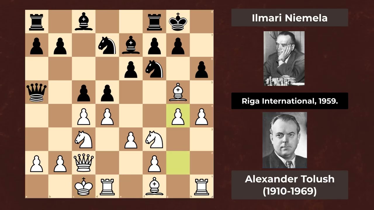 Šah Skener - Alexander Tolush vs Niemela, Riga International 1959, Round 4