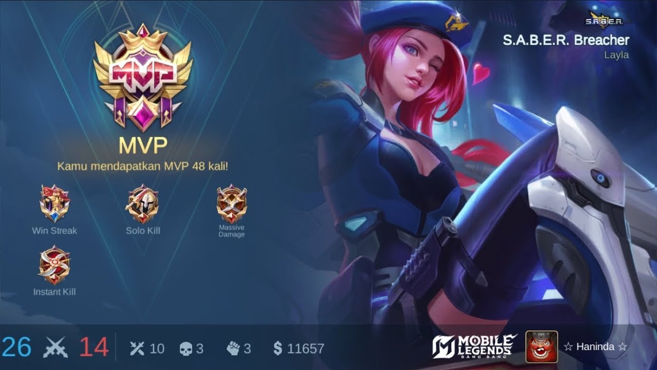 LAYLA MVP AGAIN || MOBLE LEGENDS BANG-BANG
