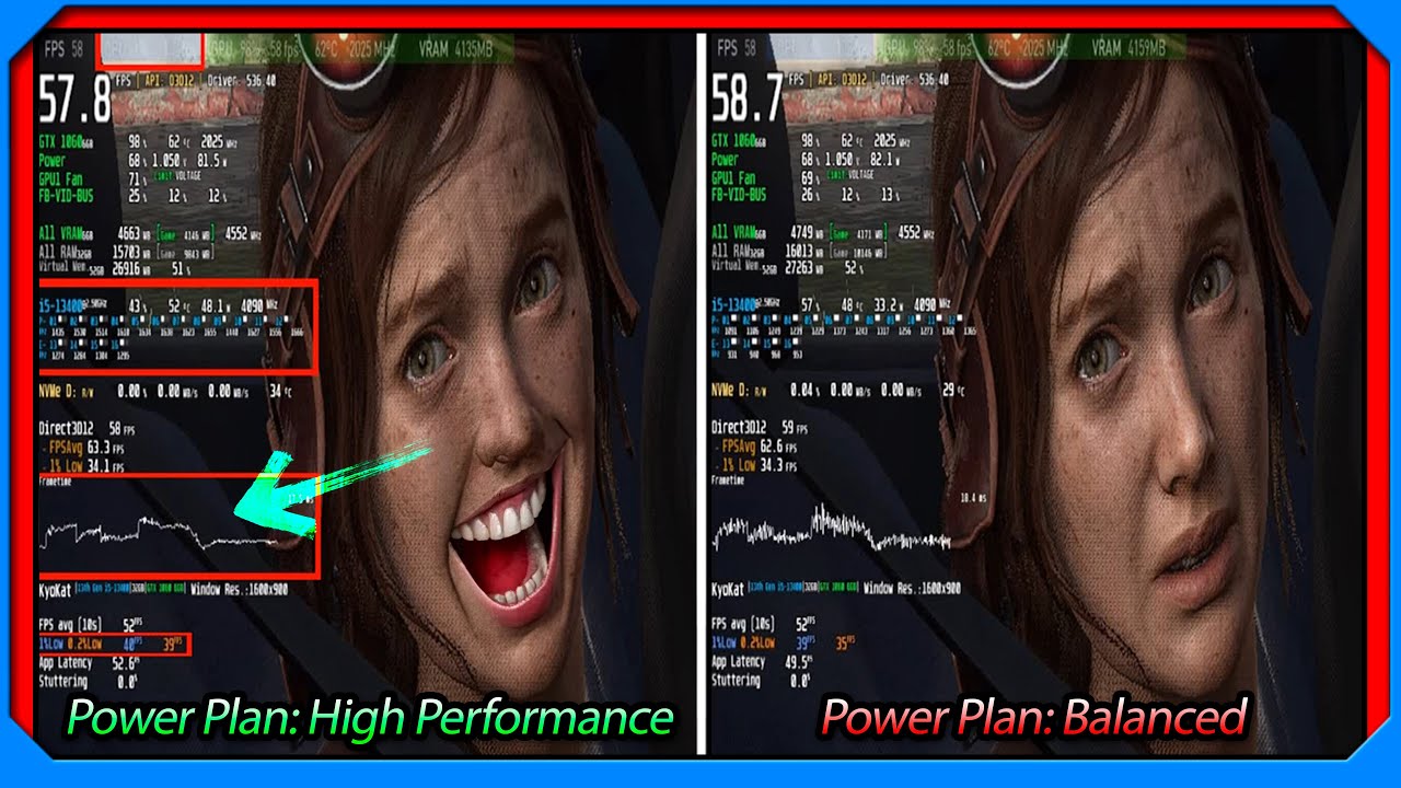 Improve CPU for Gaming - Power Plan High Performance VS Balanced Comparison The Last of Us Part 1 PC