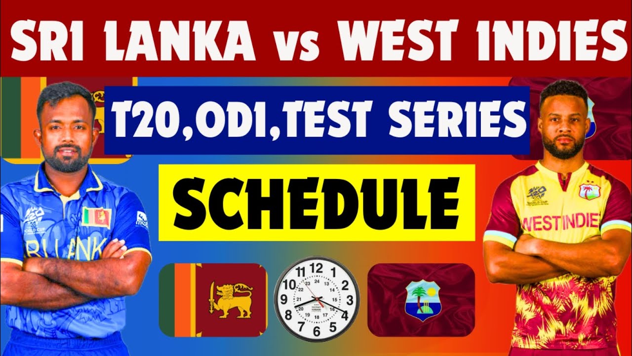 Sri Lanka Tour of West Indies 2026 | SL vs WI T20, ODI & Test Series Full Schedule ll
