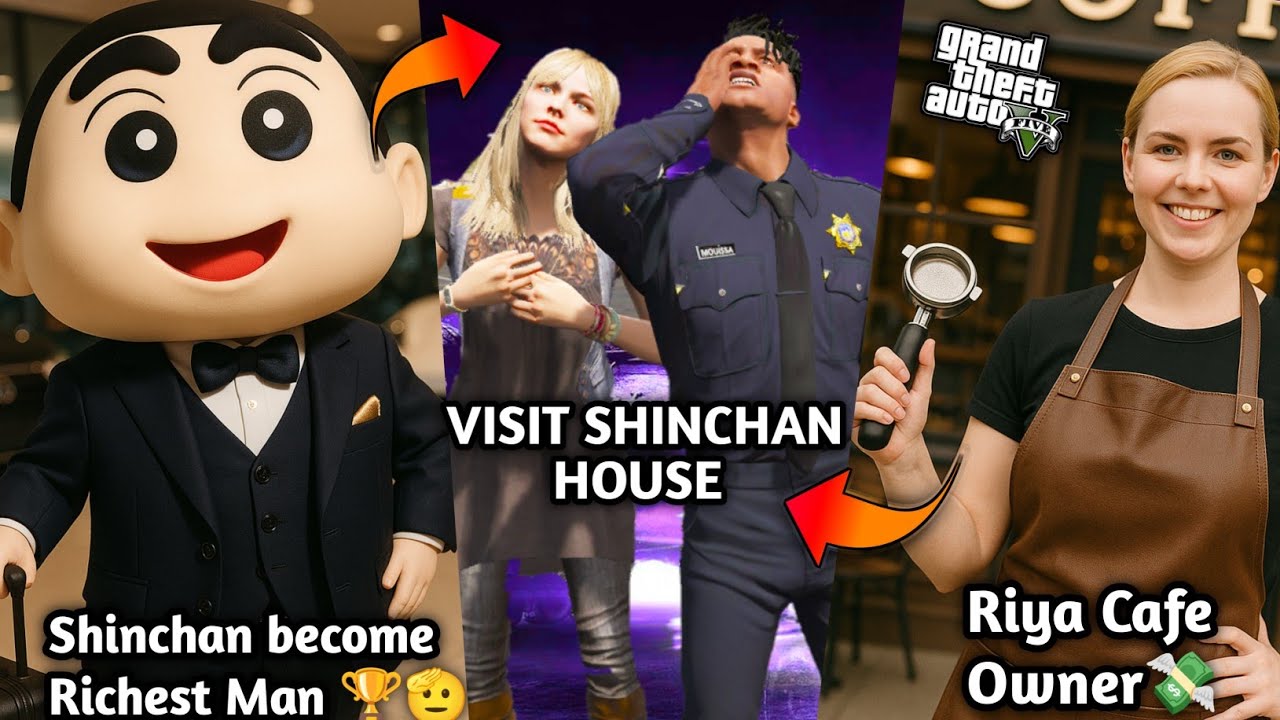 GTA 5: Franklin Visit Shinchan New House After Long Time 😭💔Shinchan Become Anrgy😭👺Ps Gamester 