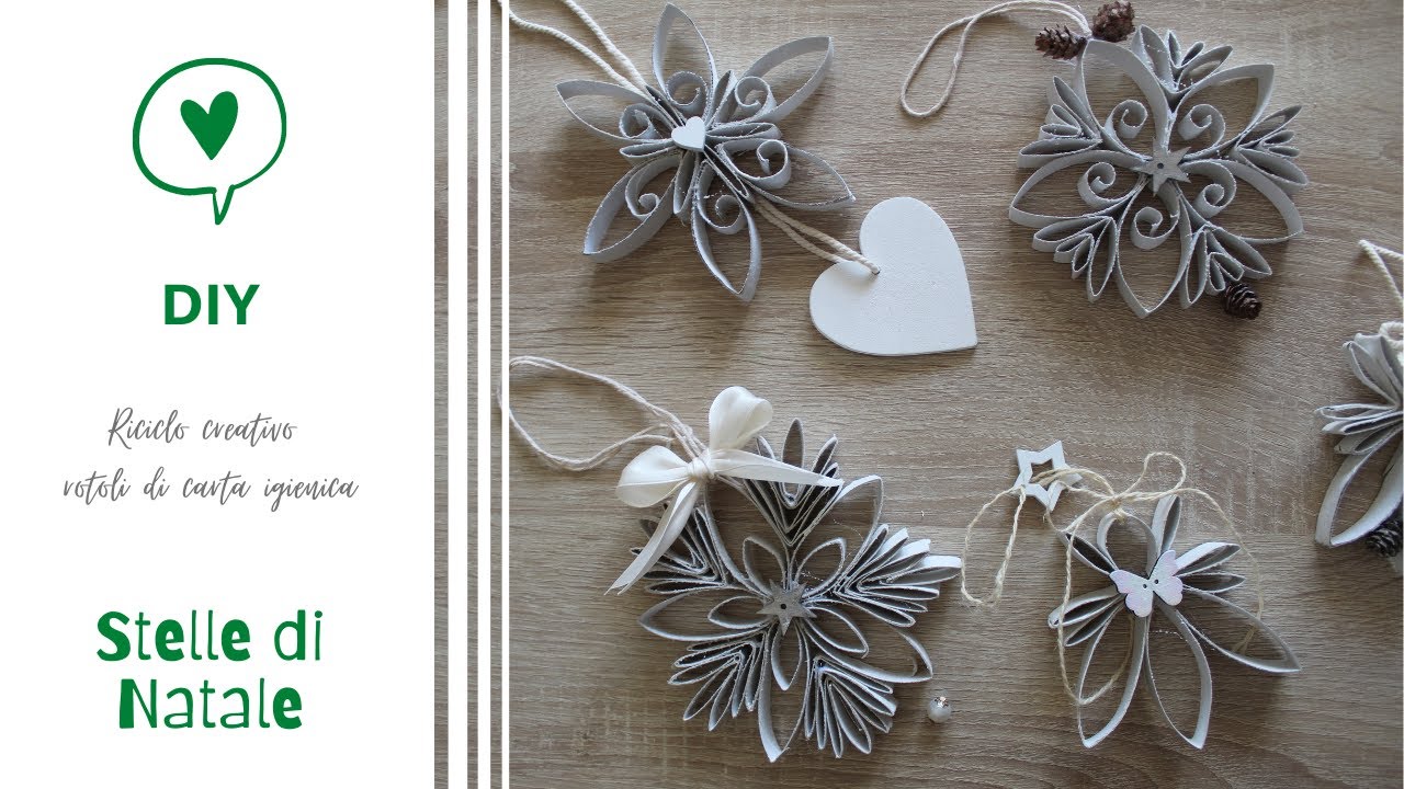 DECORAZIONI NATALIZIE - Riciclo rotolini di carta igienica