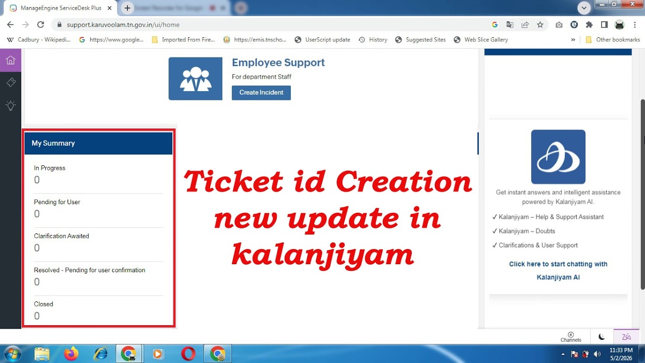 ifhrms kalanjiyam ticket id creation new update in tamil