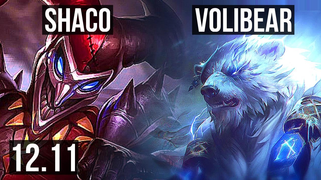 SHACO vs VOLIBEAR (JNG) | 13/0/13, 6.0M mastery, Legendary, 1200+ games | EUW Master | 12.11