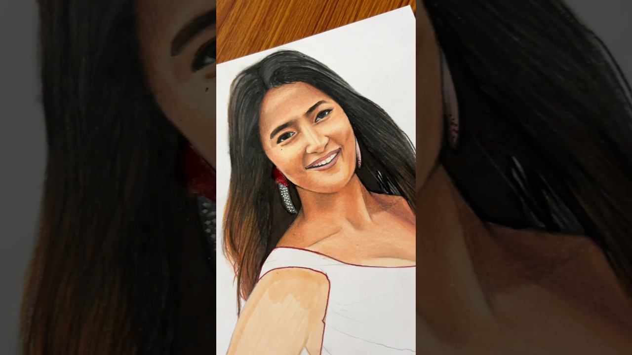 Pooja Hegde 💃🏻Drawing🎨..|| #monicasong #poojahegde #drawing