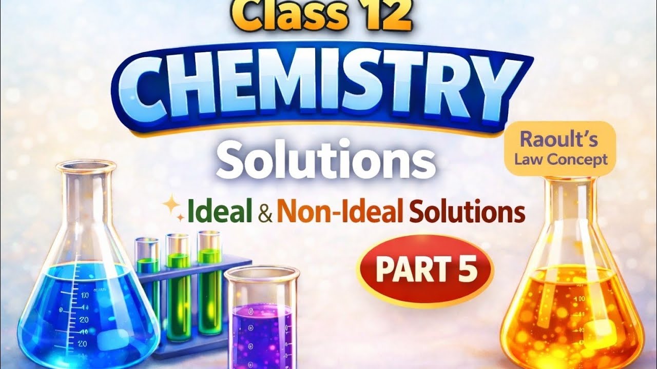 Ideal & Non-Ideal Solutions | Raoult’s Law | Class 12 Chemistry Solutions Part 5 #class12chemistry 