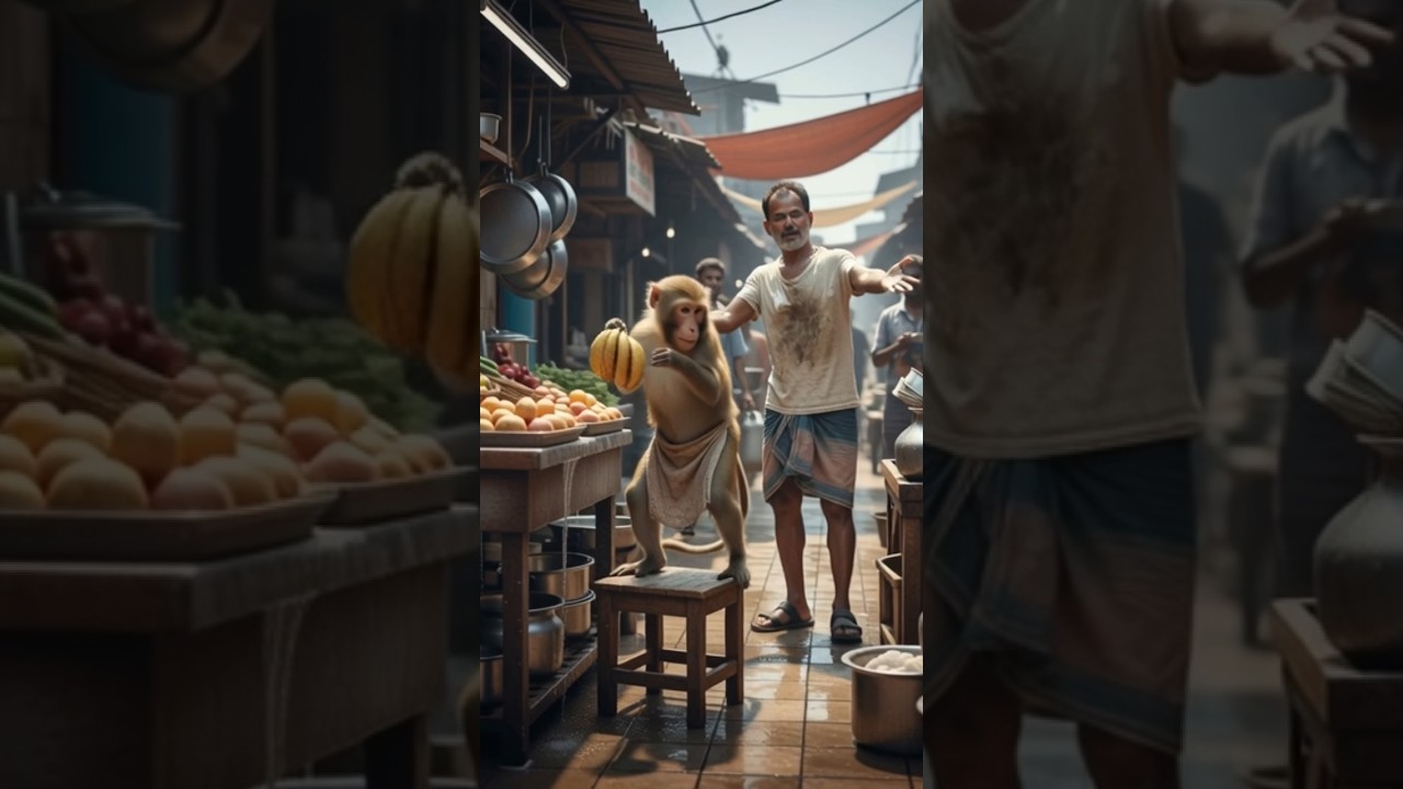 “A monkey steals from a shop and then works there to make up for it.”