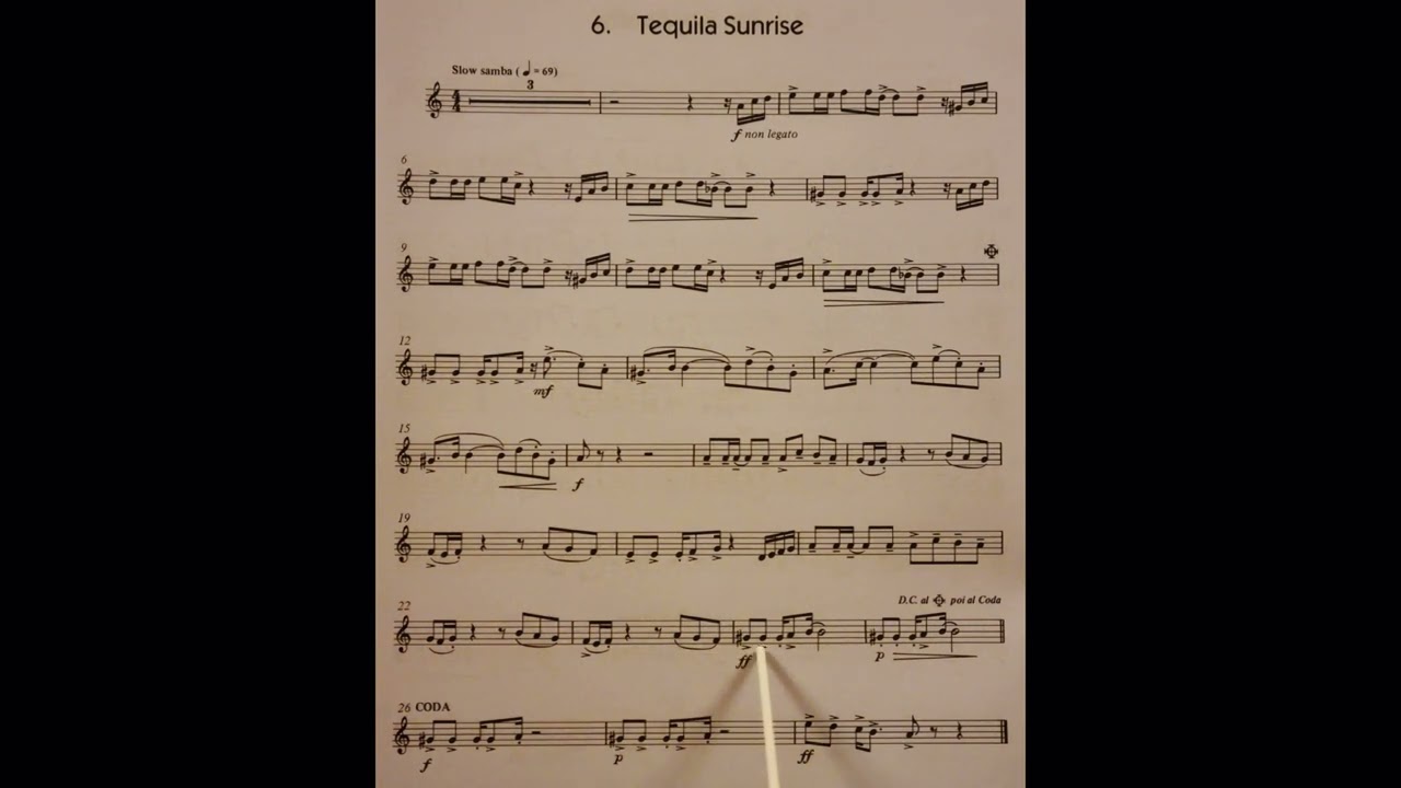 6 Tequila Sunrise piano accompaniment at rehearsal speed