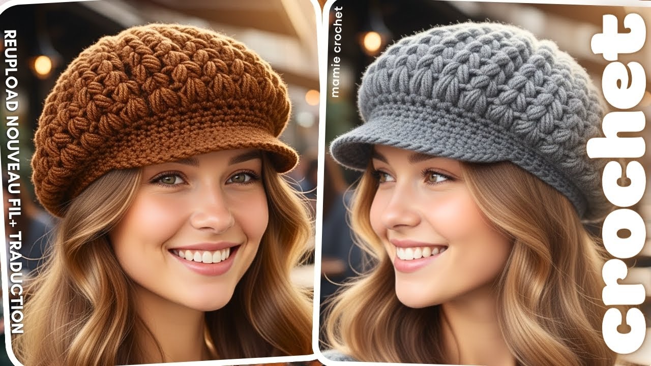 😍💗 CROCHET INDÉMODABLE ! CASQUETTE STYLE GAVROCHE !!! 💗😍 TUTO DÉBUTANTE @MamieCrochet