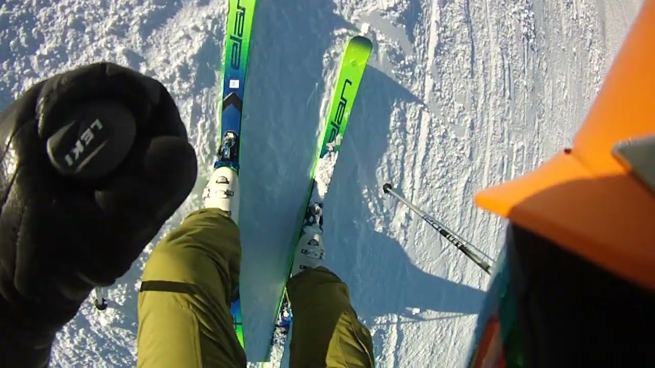 02/01/22 The Big Man skiing Elan GSX in the West Meadows.