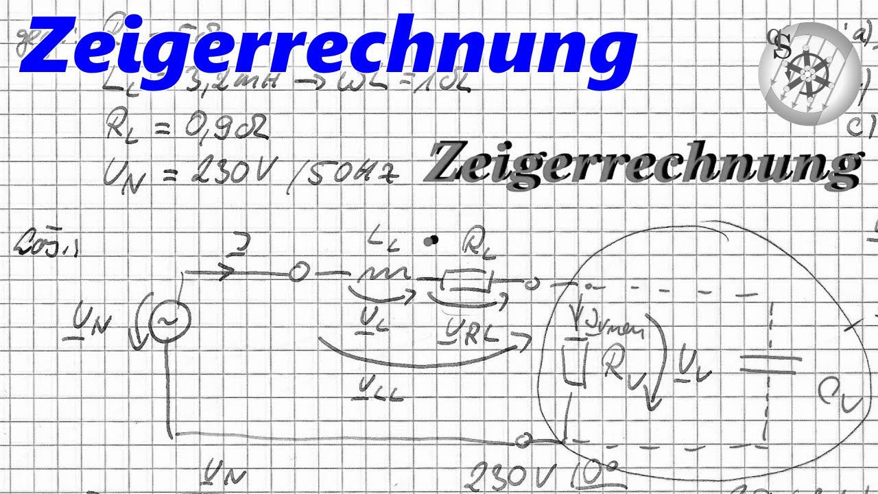Zeigerrechnung / Komplexe Wechselstromrechnung 3/4 - Ohmsch-kapazitive Netzlast