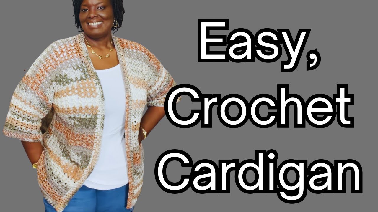 Easy Crochet Cardigan,Beginners One Stitch Summer Cardigan Tutorial #HobbyLobby #hobbylobbyshopping 