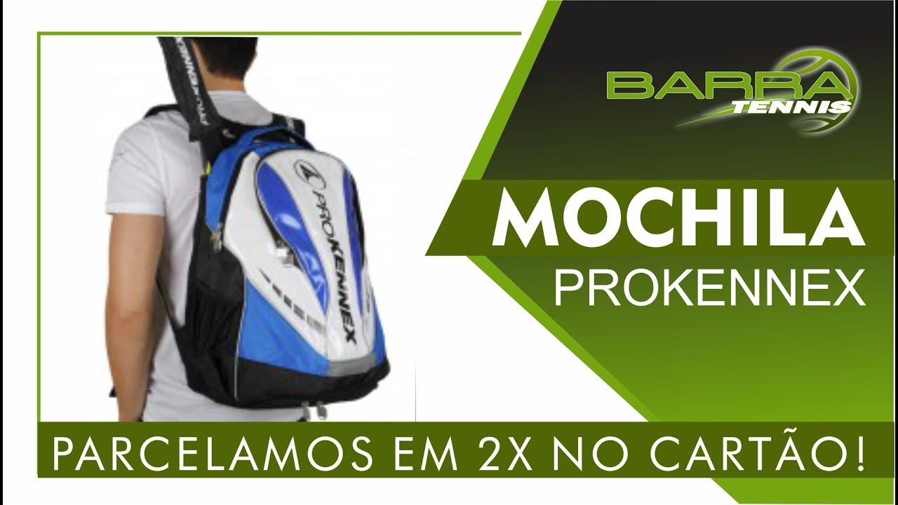 Mochila Prokennex Azul Branca e Preta Artigos Esportivos Barra Tennis