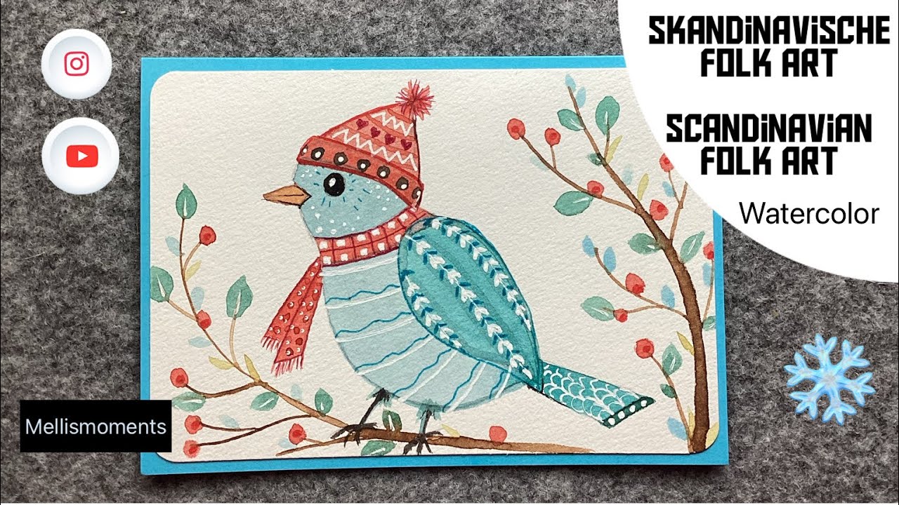 Einfache Art Vögel zu malen. Schritt für Schritt- Watercolor -Easy way to draw birds . Step by step