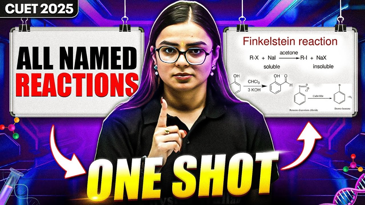 CUET 2025 Organic Chemistry 🔥 Named Reaction One Shot | Full Concept + PYQs