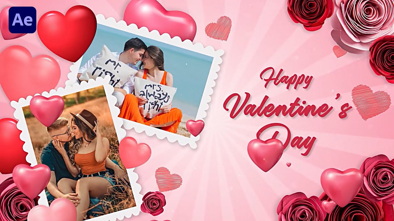 Romantic Valentine Slideshow In After Effects | After Effects Tutorial | Effect For You