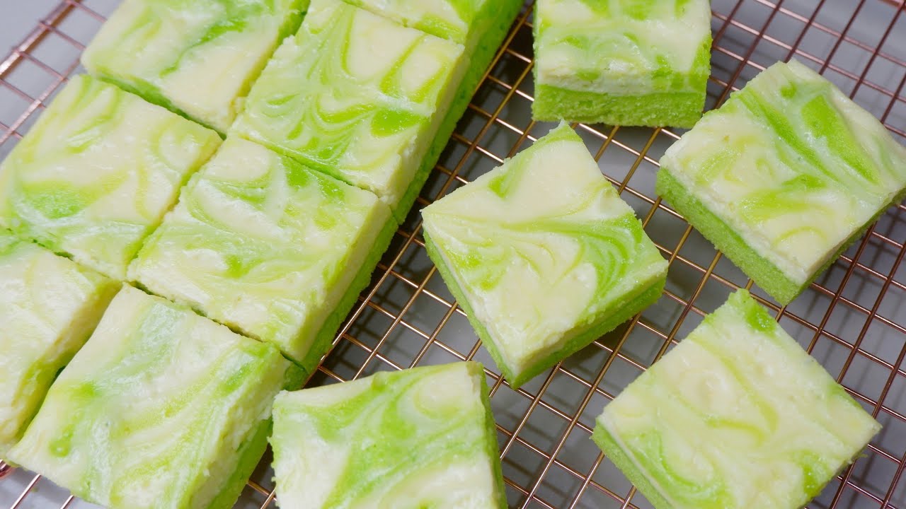 Pandan Macapuno Cheesecake Bars