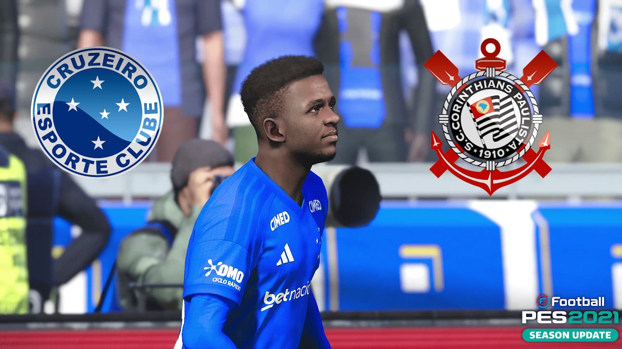 cruzeiro x corinthias simulação pes bmpes 2026 gameplay realista