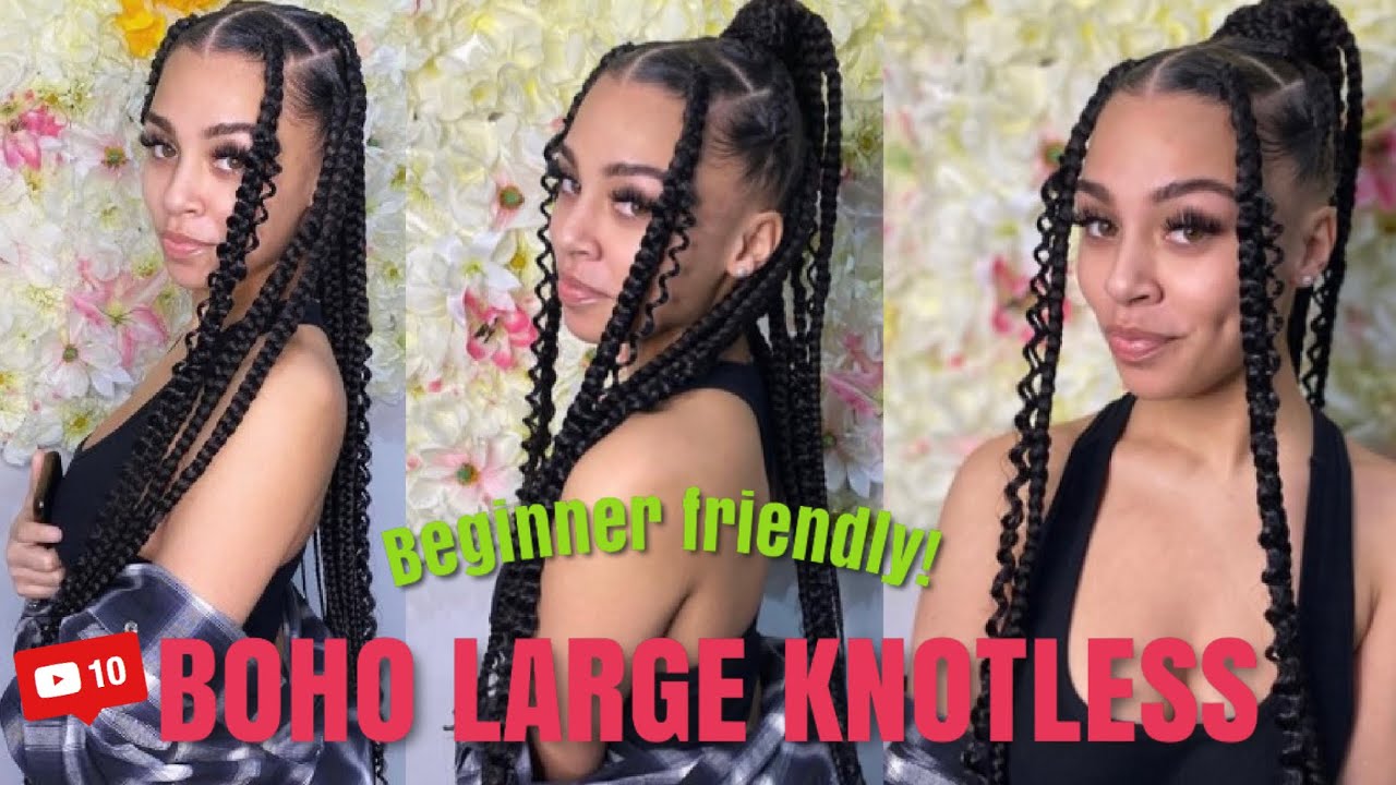DIY BEGINNER FRIENDLY KNOTLESS BRAIDS | Large Boho style