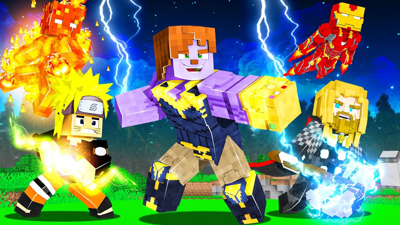 Minecraft IRON MAN vs THANOS - Süper Kahraman Şans Blokları