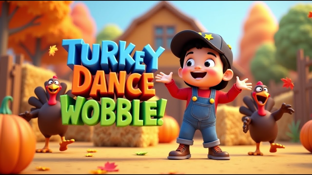 TURKEY WOBBLE DANCE! 🦃🎶 | Fun Thanksgiving Kids Song and Dance with Luigie | Luigie Land