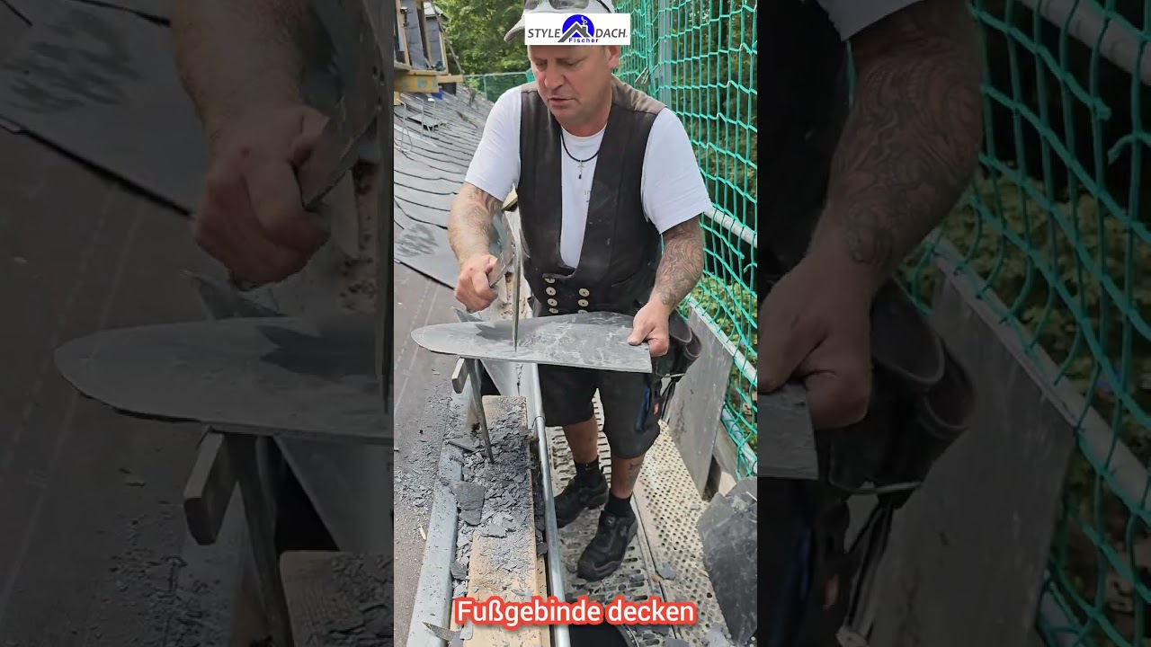 Fuß ansetzen bei Altdeutscher Deckung - Schieferdach in Halle - Schieferdecker aus Sachsen