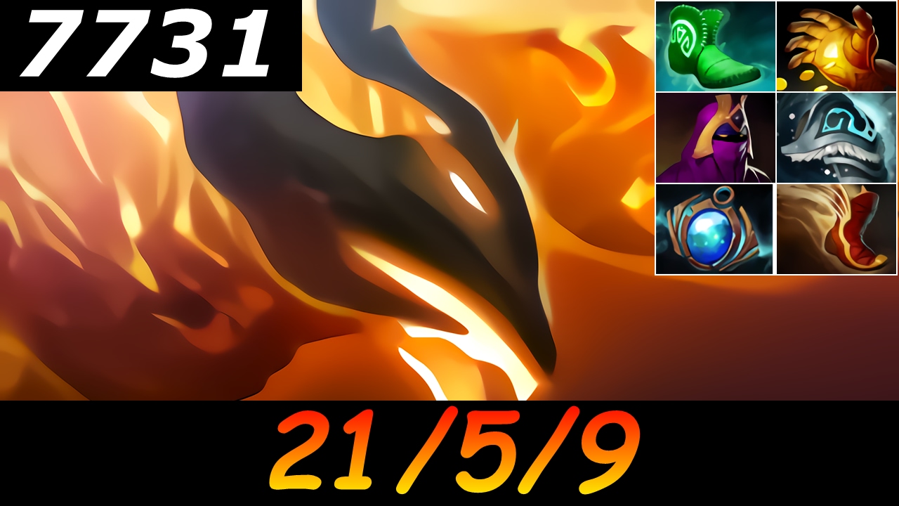 Dota 2 Phoenix 7731 MMR 21/5/9 (Kills/Deaths/Assists) Ranked Full Gameplay