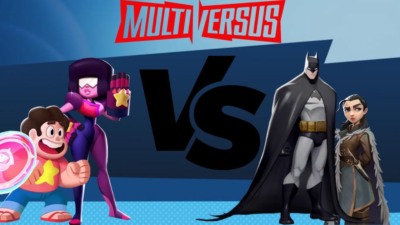 Steven & Garnet VS Batman & Arya Stark - Multiversus Gameplay