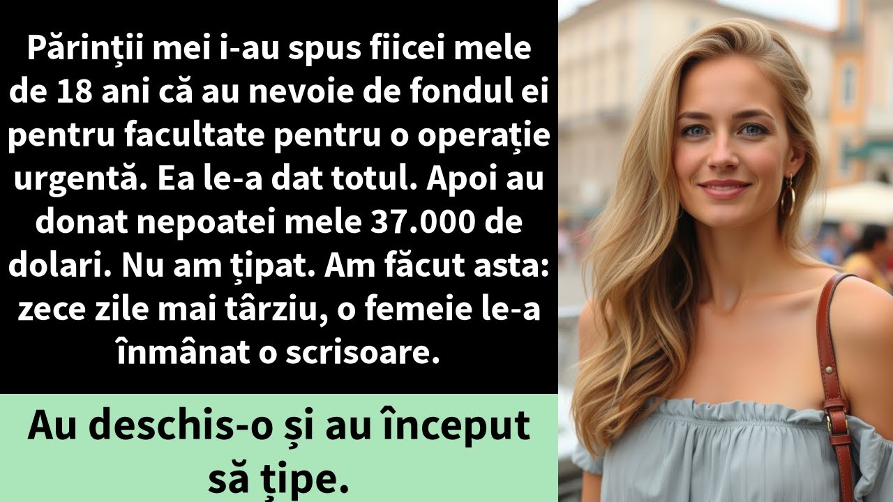 Părinții mei i-au spus fiicei mele de 18 ani că au nevoie de fondul ei pentru facultate pentru o