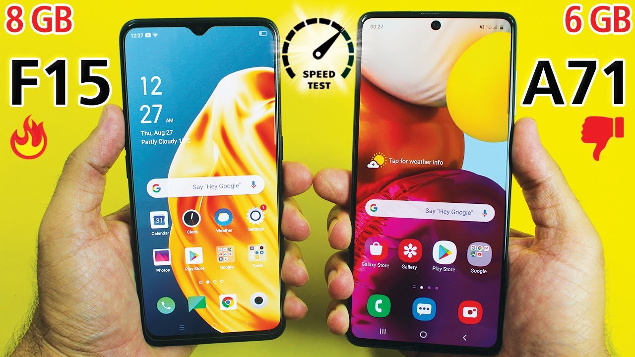Oppo F15 vs Samsung Galaxy A71 - Speed Test & Comparison!