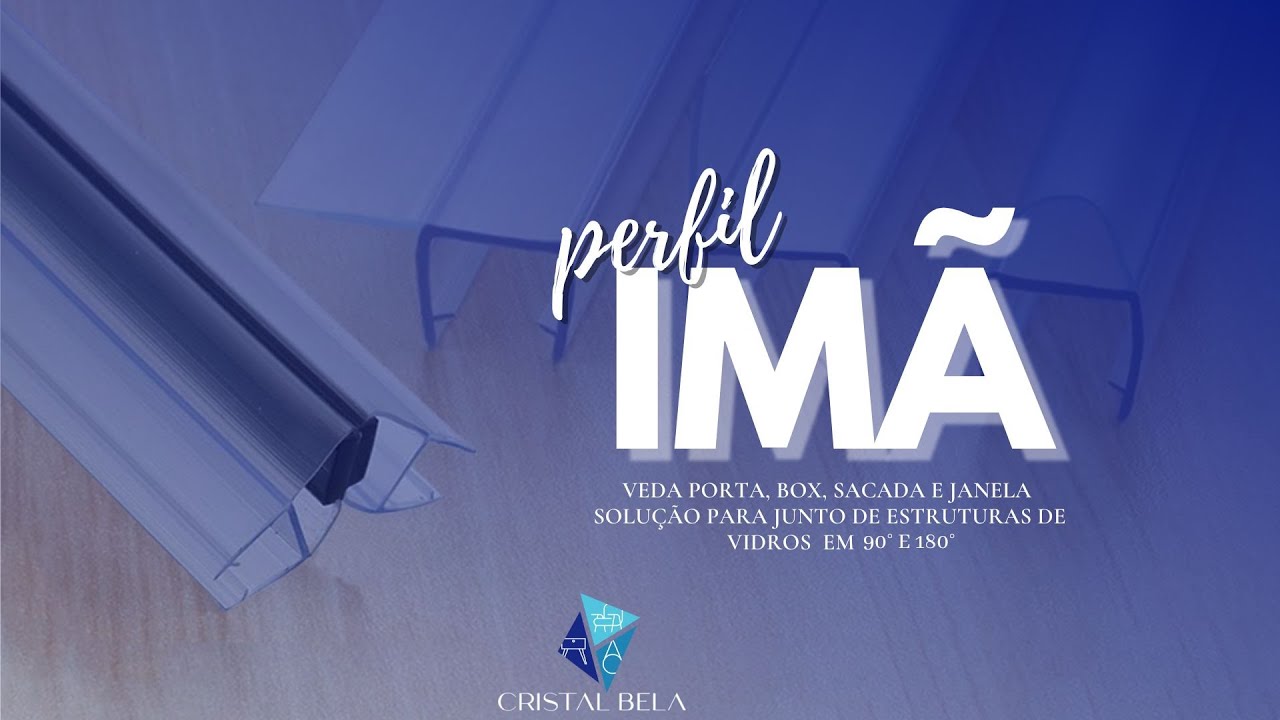 Veda Porta Perfil Imã - Veda Box, Sacada, Janela e Porta - Idela para Junção de Vidros em 90º e 180°