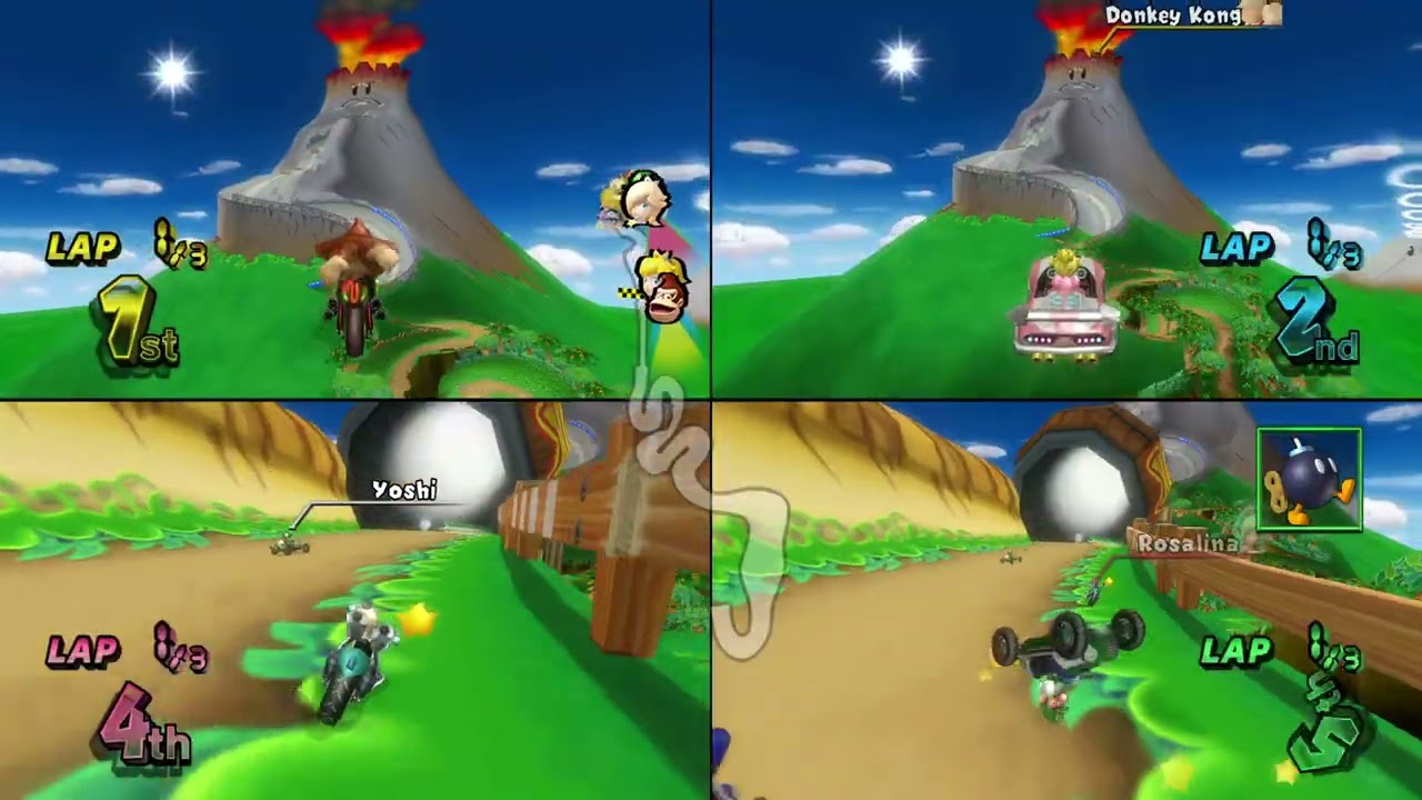 Mario Kart Wii ✦ 4 Players #683 (3 Tracks) Mirror