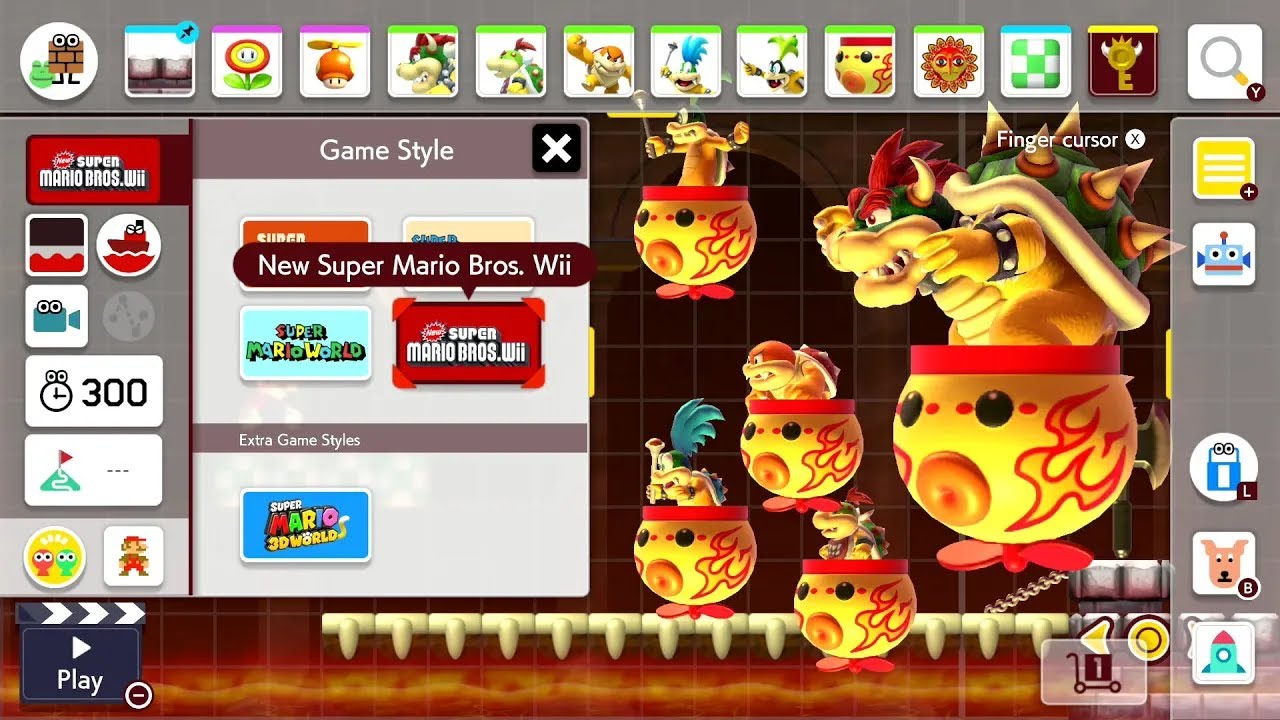 Super Mario Maker 2 Wii - All Bosses Course Maker (NSMBWII Theme) Experiment!