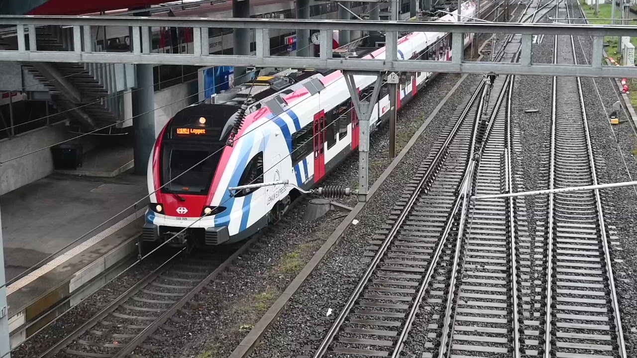 Swiss rail activity - SBB Trains at Genève-Sécheron and Lausanne-Renens