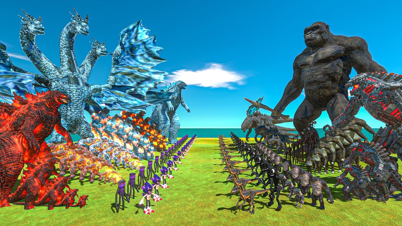 MECHAGODZILLA + King Kong vs King Ghidorah + THERMONUCLEAR Godzilla - Animal Revolt Battle Simulator