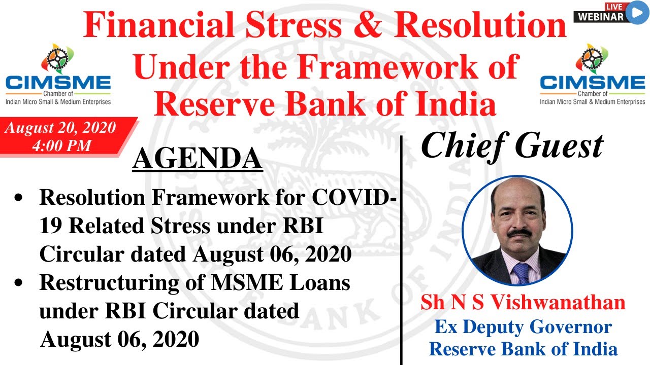 Restructuring & Resolution of Stressed Loans : Live Webinar : 20.08.2020