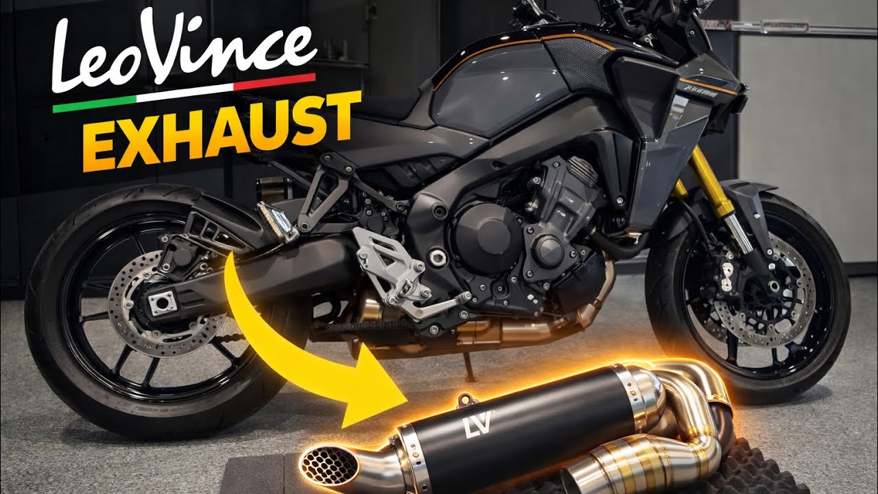 Установка выхлопной системы Leo Vince и тест звука — Yamaha Tracer 9 GT+ 2024 года (до и после)