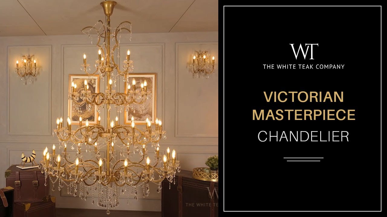 Victorian Masterpiece Double Height Chandelier | White Teak