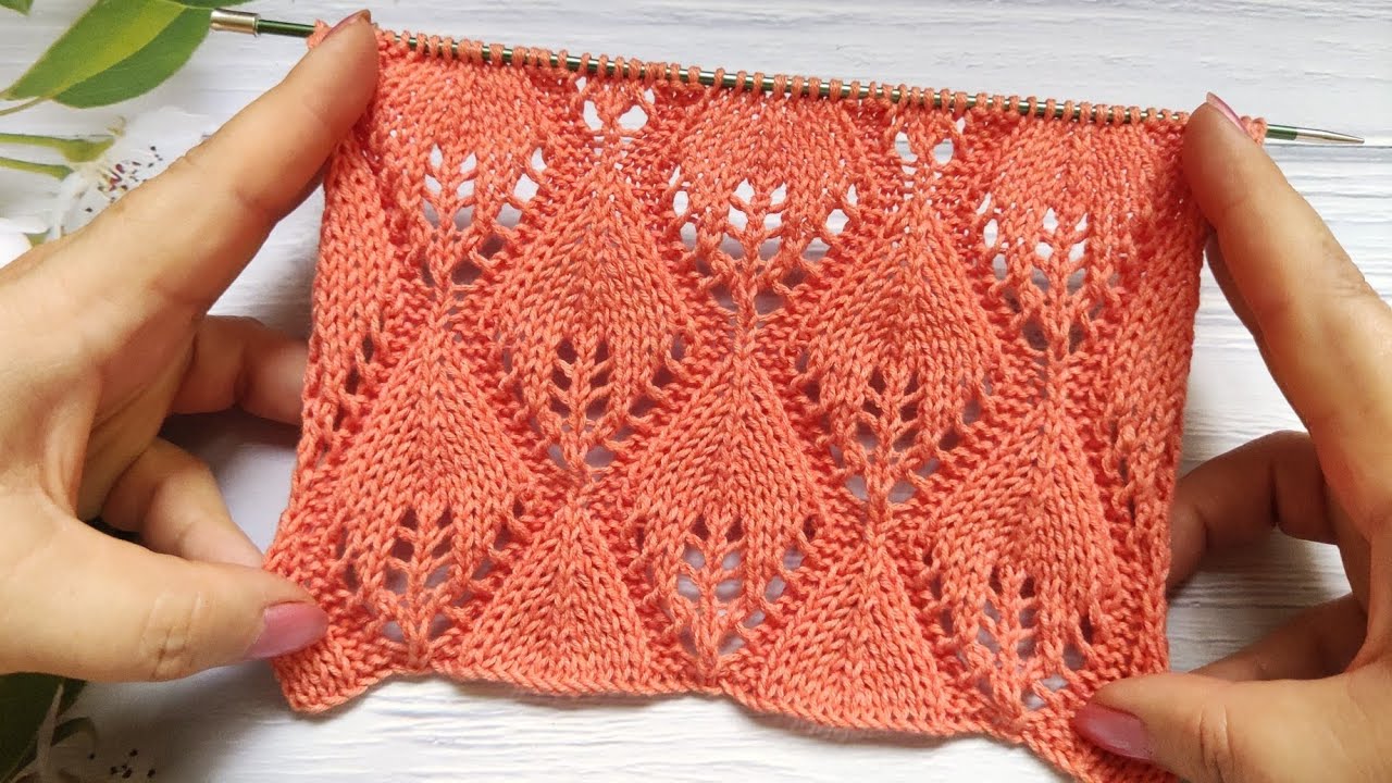 Leaf Stitch Knit Pattern | Blattmuster stricken | Punto Foglie ai ferri | Point Feuilles au Tricot
