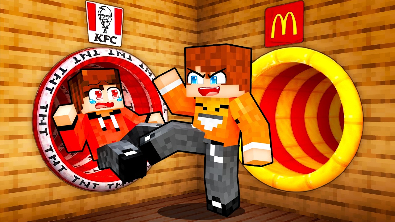 NIE WYBIERZ ZŁEJ ZJEŻDŻALNI McDonalds vs KFC w Minecraft!