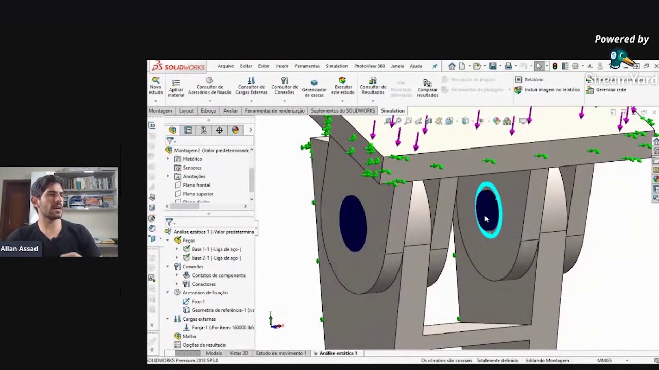 SIMULAÇÃO EM UNIÕES PARAFUSADAS| SOLIDWORKS| ALLAN ASSAD