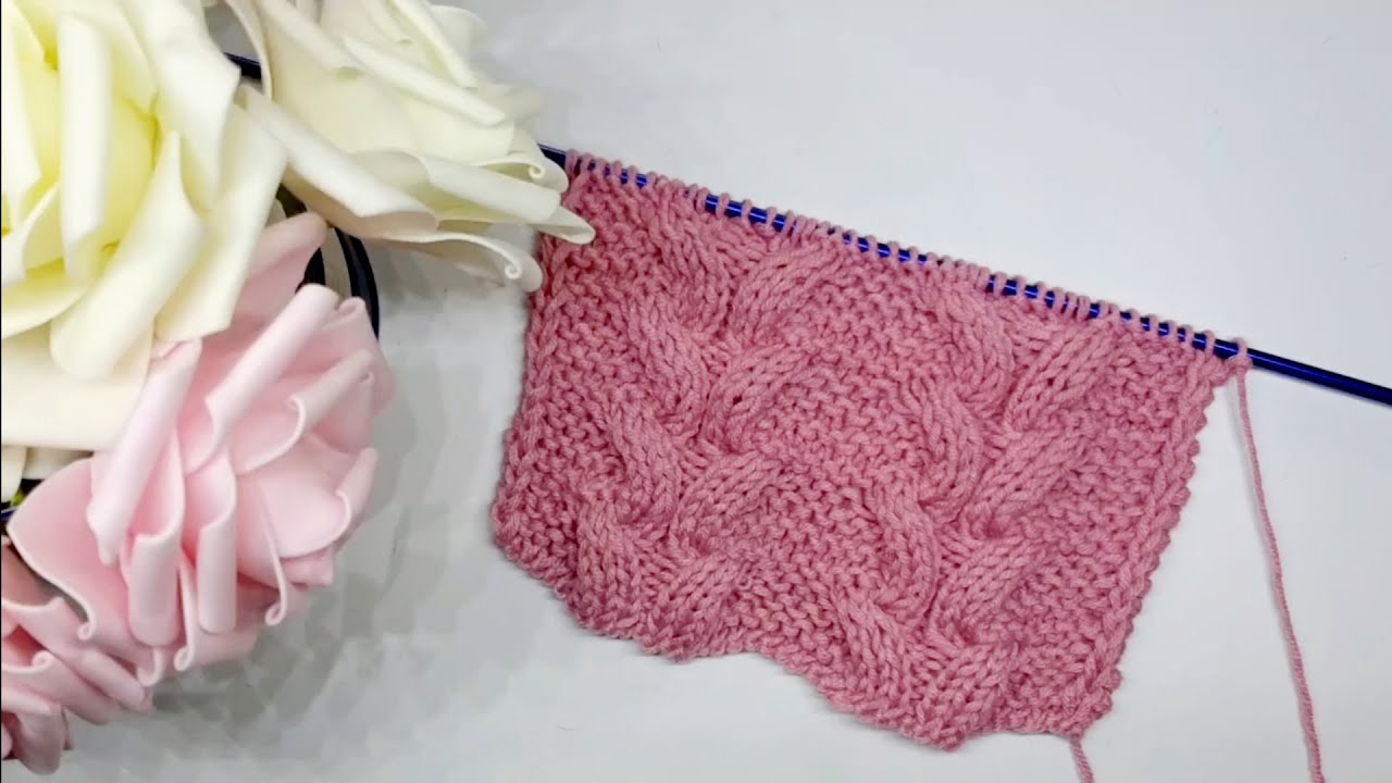 Treccia su maglia legaccio ai ferri n° 139/ Knitted braid / Trenza a dos agujas