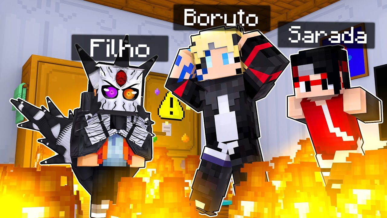 Who's Your Family? O FILHO DO BORUTO E DA SARADA DESPERTOU A 10 CAUDAS no Minecraft! ‹‹ P3DRU ››